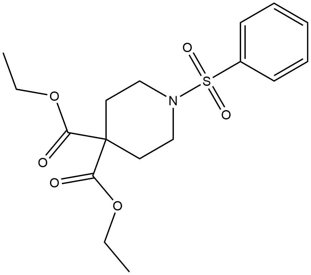 4,4-Piperidinedicarboxylic acid, 1-(phenylsulfonyl)-, 4,4-diethyl ester Struktur