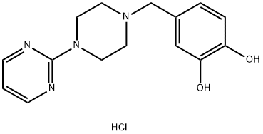 1,2-Benzenediol, 4-[[4-(2-pyrimidinyl)-1-piperazinyl]methyl]-, hydrochloride (1:2) Struktur