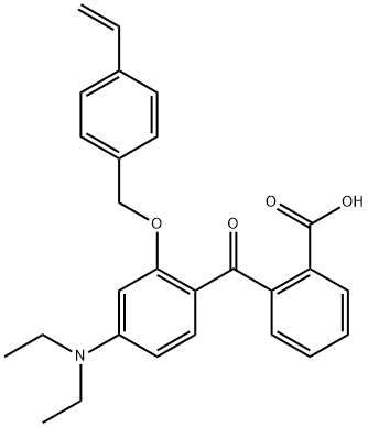 2-[4-(diethylamino)-2-[(4-ethenylphenyl)methoxy]benzoyl]benzoic acid Struktur