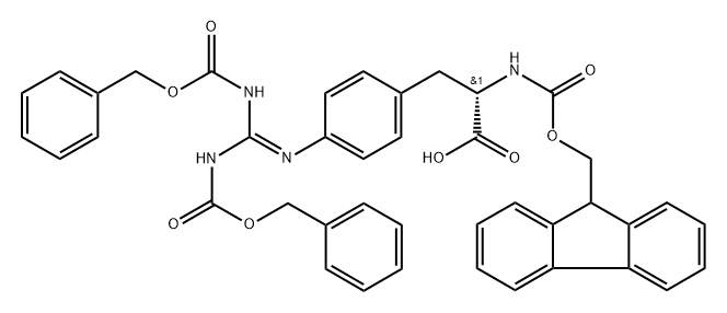 FMOC-(4,BIS( Z)-GUANIDO)PHE-OH, 2044710-17-8, 結構式