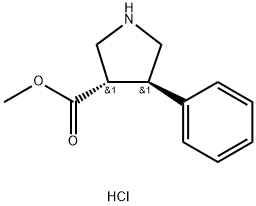 Rac-methyl (3R,4S)-4-phenylpyrrolidine-3-carboxylate hydrochloride Struktur