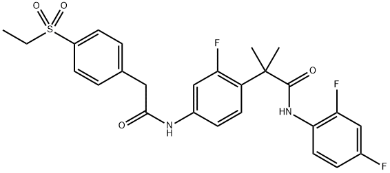 Benzeneacetamide, N-(2,4-difluorophenyl)-4-[[2-[4-(ethylsulfonyl)phenyl]acetyl]amino]-2-fluoro-α,α-dimethyl- Struktur