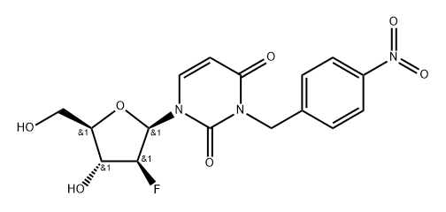 2'-Deoxy-2'-fluoro-N3-(4-nitrobenzyl)-beta-D-arabinouridine Struktur