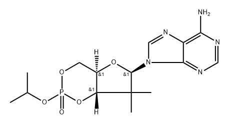 Adenosine, 2′-deoxy-2′,2′-dimethyl-, cyclic 3′,5′-(1-methylethyl phosphate) Struktur