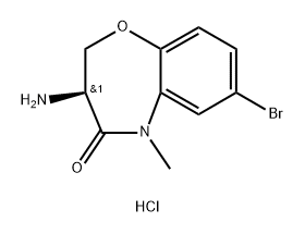 1,5-Benzoxazepin-4(5H)-one, 3-amino-7-bromo-2,3-dihydro-5-methyl-, hydrochloride (1:1), (3S)- Struktur