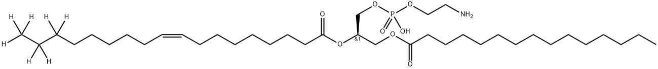 1-[[[(2-Aminoethoxy)hydroxyphosphinyl]oxy]methyl]-2-[(1-oxopentadecyl)oxy]ethyl (9Z)-9-octadecenoate-16,16,17,17,18,18,18-d7 Struktur