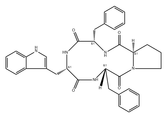 Cyclo(L-phenylalanyl-D-prolyl-L-phenylalanyl-L-tryptophyl) Struktur