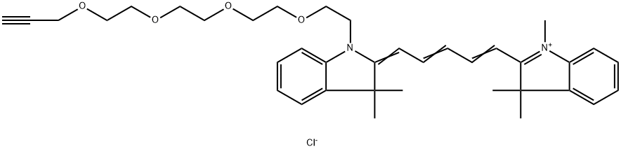 N-methyl-N'-(propargyl-PEG4)-Cy5 Struktur