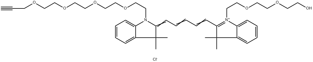 N-PEG3-N'-(propargyl-PEG4)-Cy5 Struktur