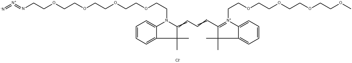 N-(m-PEG4)-N'-(azide-PEG4)-Cy3 Struktur