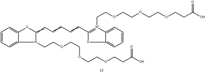 N,N'-bis-(acid-PEG3)-Benzothiazole Cy5 Struktur