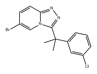 6-bromo-3-(2-(3-chlorophenyl)propan-2-yl)-[1,2,4]triazolo[4,3-a]pyridine Struktur