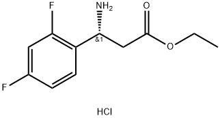 ethyl (3R)-3-amino-3-(2,4-difluorophenyl)propanoate hydrochloride Struktur