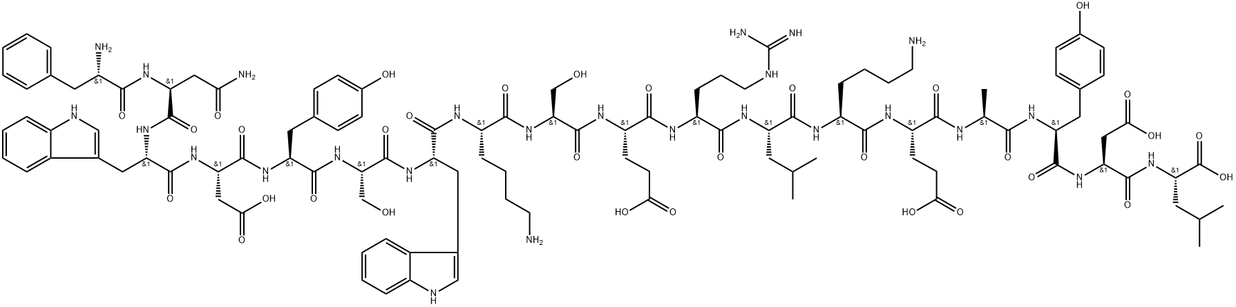 L-Leucine, L-phenylalanyl-L-asparaginyl-L-tryptophyl-L-α-aspartyl-L-tyrosyl-L-seryl-L-tryptophyl-L-lysyl-L-seryl-L-α-glutamyl-L-arginyl-L-leucyl-L-lysyl-L-α-glutamyl-L-alanyl-L-tyrosyl-L-α-aspartyl- Struktur