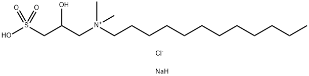 1-Dodecanaminium, N-(2-hydroxy-3-sulfopropyl)-N,N-dimethyl-, chloride, sodium salt (1:1:1) Struktur