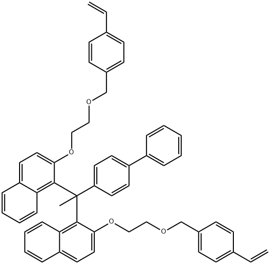 1,1′-(1-[1,1′-biphenyl]-4-ylethylidene)bis[2-[2-[(4-ethenylphenyl)methoxy]ethoxy] naphthalene Struktur