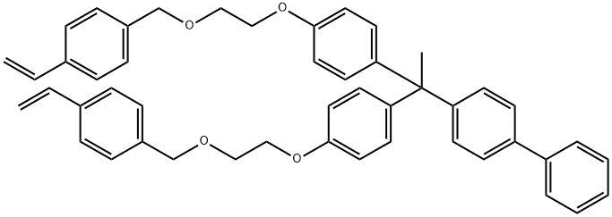 4-[1,1-bis[4-[2-[(4-ethenylphenyl)methoxy]ethoxy]phenyl]ethyl]-1,1′-biphenyl Struktur