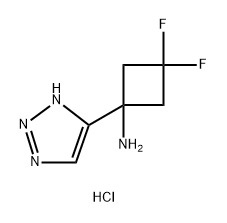 Cyclobutanamine, 3,3-difluoro-1-(1H-1,2,3-triazol-5-yl)-, hydrochloride (1:1) Struktur