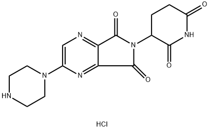 6-(2,6-dioxopiperidin-3-yl)-2-(piperazin-1-yl)-5H-pyrrolo[3,4-b]pyrazine-5,7(6H)-dione hydrochloride Struktur