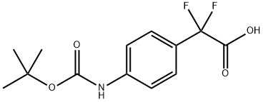 2-(4-((tert-Butoxycarbonyl)amino)phenyl)-2,2-difluoroacetic acid Struktur