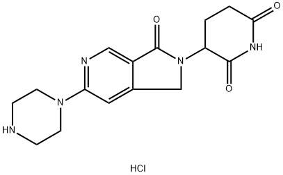 3-(3-oxo-6-(piperazin-1-yl)-1,3-dihydro-2H-pyrrolo[3,4-c]pyridin-2-yl)piperidine-2,6-dione hydrochloride Struktur