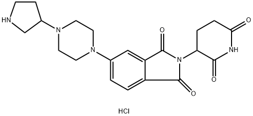 2-(2,6-dioxopiperidin-3-yl)-5-(4-(pyrrolidin-3-yl)piperazin-1-yl)isoindoline-1,3-dione dihydrochloride Struktur