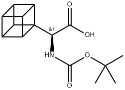 (2S)-2-{[(tert-butoxy)carbonyl]amino}-2-(cuban-1-yl)acetic acid Struktur