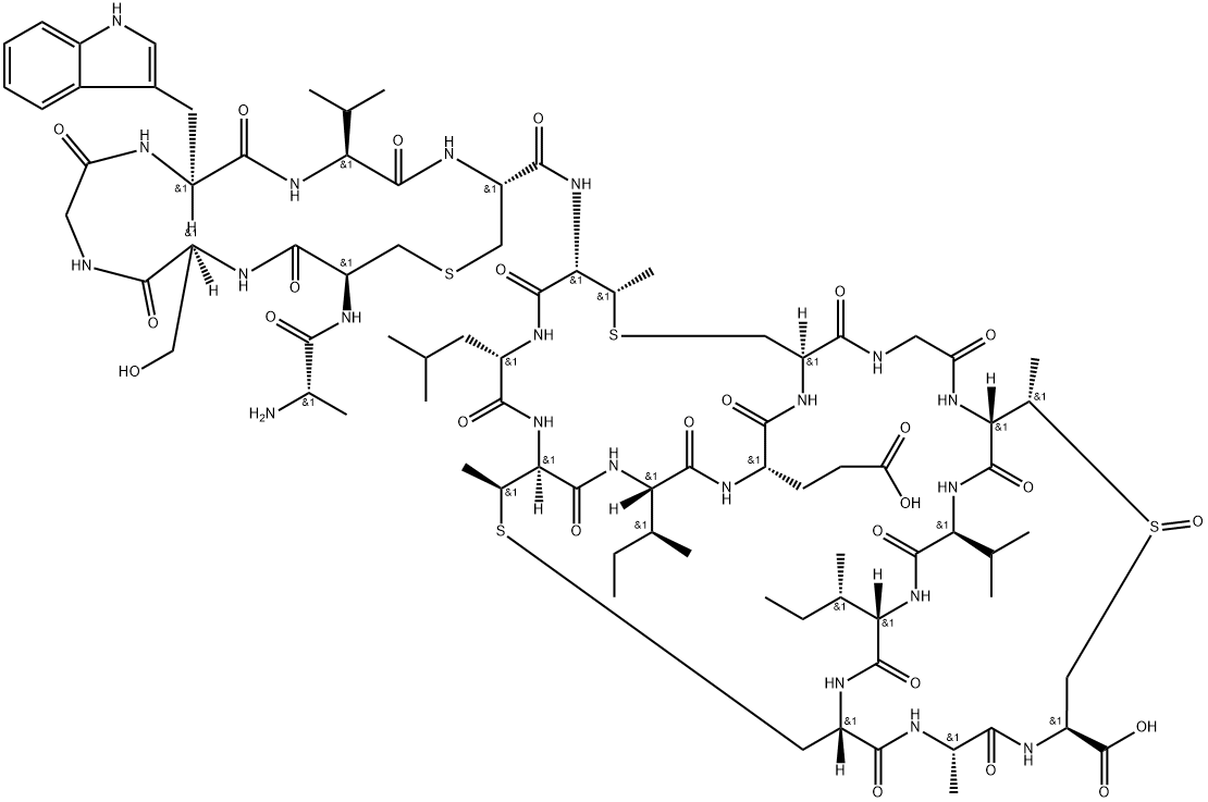 Ala(0)-actagardine Struktur