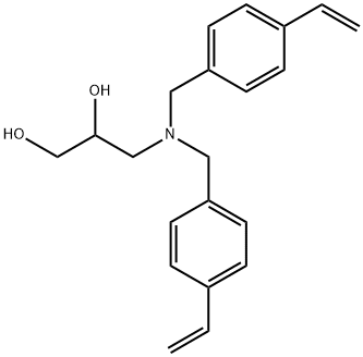 3-[Bis[(4-ethenylphenyl)methyl]amino]-1,2-propanediol Struktur