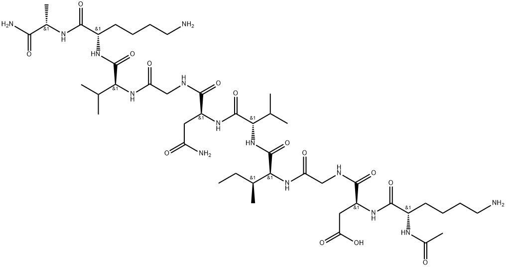 L-Alaninamide, N2-acetyl-L-lysyl-L-α-aspartylglycyl-L-isoleucyl-L-valyl-L-asparaginylglycyl-L-valyl-L-lysyl- Struktur