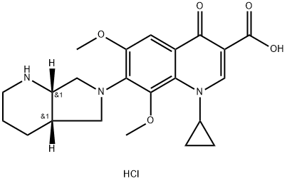 1-cyclopropyl-6,8-dimethoxy-7-((4aS,7aS)-octahydro-6H-pyrrolo [3,4-b]pyridin-6-yl)-4-oxo-1,4-dihydroquinoline-3-carboxylic Struktur