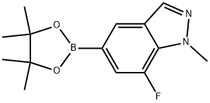 7-fluoro-1-methyl-5-(4,4,5,5-tetramethyl-1,3,2-dioxaborolan-2-yl)-1H-indazole Struktur