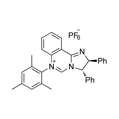 (2S,3S)-6-Mesityl-2,3-diphenyl-2,3-dihydroimidazo[1,2-c]quinazolin-6-ium tetrafluoroborate Struktur