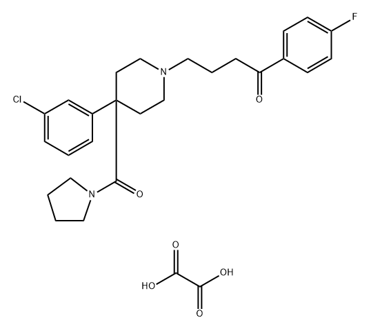 BUTYROPHENONE, 4-(4-(m-CHLOROPHENYL)-4-(1-PYRROLIDINYLCARBONYL)PIPERID INO)-4-FLU Struktur