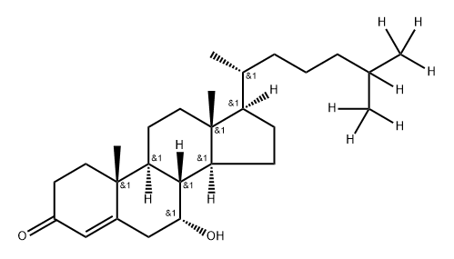 7α-hydroxy-4-Cholesten-3-one-d7 Struktur