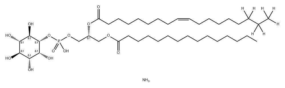 D-myo-Inositol, 1-[(2R)-2-[[(9Z)-1-oxo-9-octadecen-1-yl-16,16,17,17,18,18,18-d7]oxy]-3-[(1-oxopentadecyl)oxy]propyl hydrogen phosphate], ammonium salt (1:1) Struktur