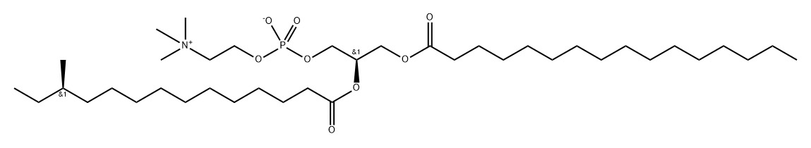 3,5,9-Trioxa-4-phosphapentacosan-1-aminium, 4-hydroxy-N,N,N-trimethyl-7-[[(12R)-12-methyl-1-oxotetradecyl]oxy]-10-oxo-, inner salt, 4-oxide, (7R)- Struktur