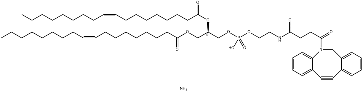 9-Octadecenoic acid (9Z)-, 1,1'-[(1R)-1-[11-(11,12-didehydrodibenz[b,f]azocin-5(6H)-yl)-3-hydroxy-3-oxido-8,11-dioxo-2,4-dioxa-7-aza-3-phosphaundec-1-yl]-1,2-ethanediyl] ester, ammonium salt (1:1) Struktur