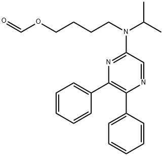 1-Butanol, 4-[(5,6-diphenyl-2-pyrazinyl)(1-methylethyl)amino]-, 1-formate Struktur