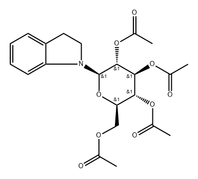 2,3-Dihydro-1-(2-O,3-O,4-O,6-O-tetraacetyl-β-D-glucopyranosyl)-1H-indole Struktur