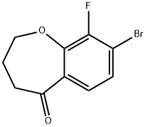 8-bromo-9-fluoro-3,4-dihydrobenzo[b]oxepin-5(2H)-one Struktur