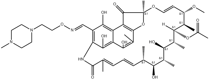 3-[[[2-(4-Methyl-1-piperazinyl)ethoxy]imino]methyl]rifamycin Struktur