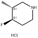 Piperidine, 4-fluoro-3-methyl-, hydrochloride (1:1), (3R,4R)-rel- Struktur