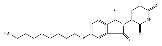 5-((8-aminooctyl)oxy)-2-(2,6-dioxopiperidin-3-yl)isoindoline-1,3-dione Struktur