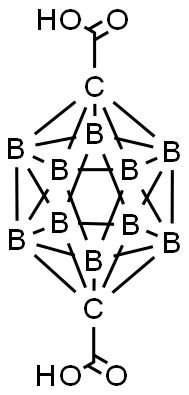 1,12-dicarboxy-1,12-dicarba-closo-dodecaborane,1,12-dihydroxy-carbonyl-1,12-dicarba-closo-dodecaborane,p-carborane dicarboxylic acid,p- Struktur