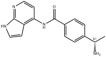 (S)-4-(1-Aminoethyl)-N-(1H-pyrrolo[2,3-b]pyridin-4-yl)benzamide Struktur