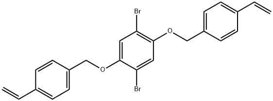 1,4-Dibromo-2,5-bis[(4-ethenylphenyl)methoxy]benzene Struktur