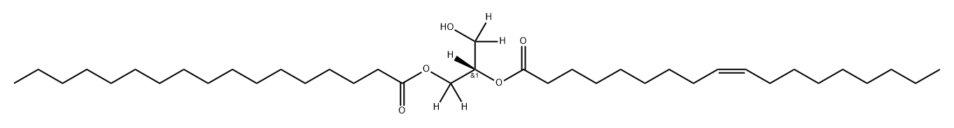 9-Octadecenoic acid (9Z)-, (1S)-1-(hydroxymethyl-d2)-2-[(1-oxoheptadecyl)oxy]ethyl-1,2,2-d3 ester Struktur