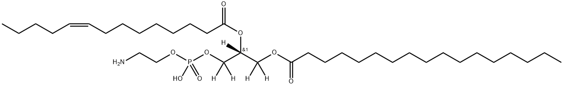 Heptadecanoic acid, (2R)-3-[[(2-aminoethoxy)hydroxyphosphinyl]oxy]-2-[[(9Z)-1-oxo-9-tetradecen-1-yl]oxy]propyl-1,1,2,3,3-d5 ester Struktur