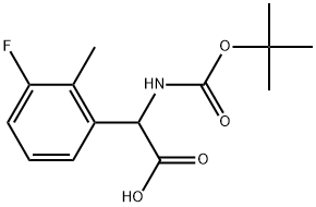 Benzeneacetic acid, α-[[(1,1-dimethylethoxy)carbonyl]amino]-3-fluoro-2-methyl- Struktur